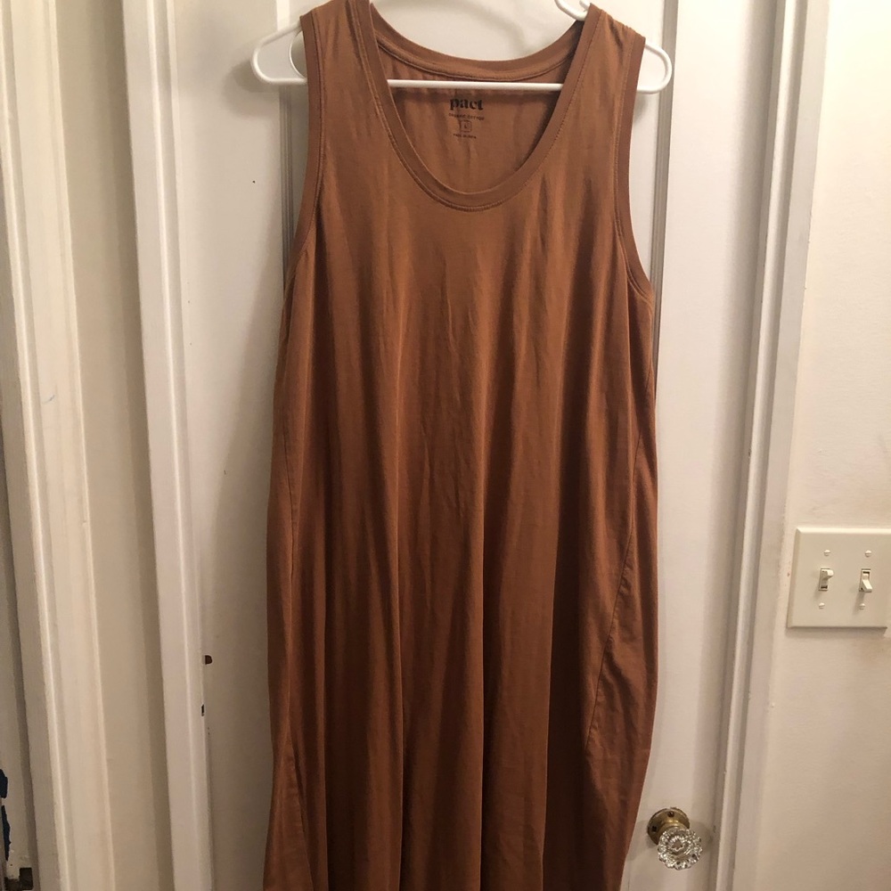 Pact Softspun Tank Midi Dress in Warm Brown Sugar